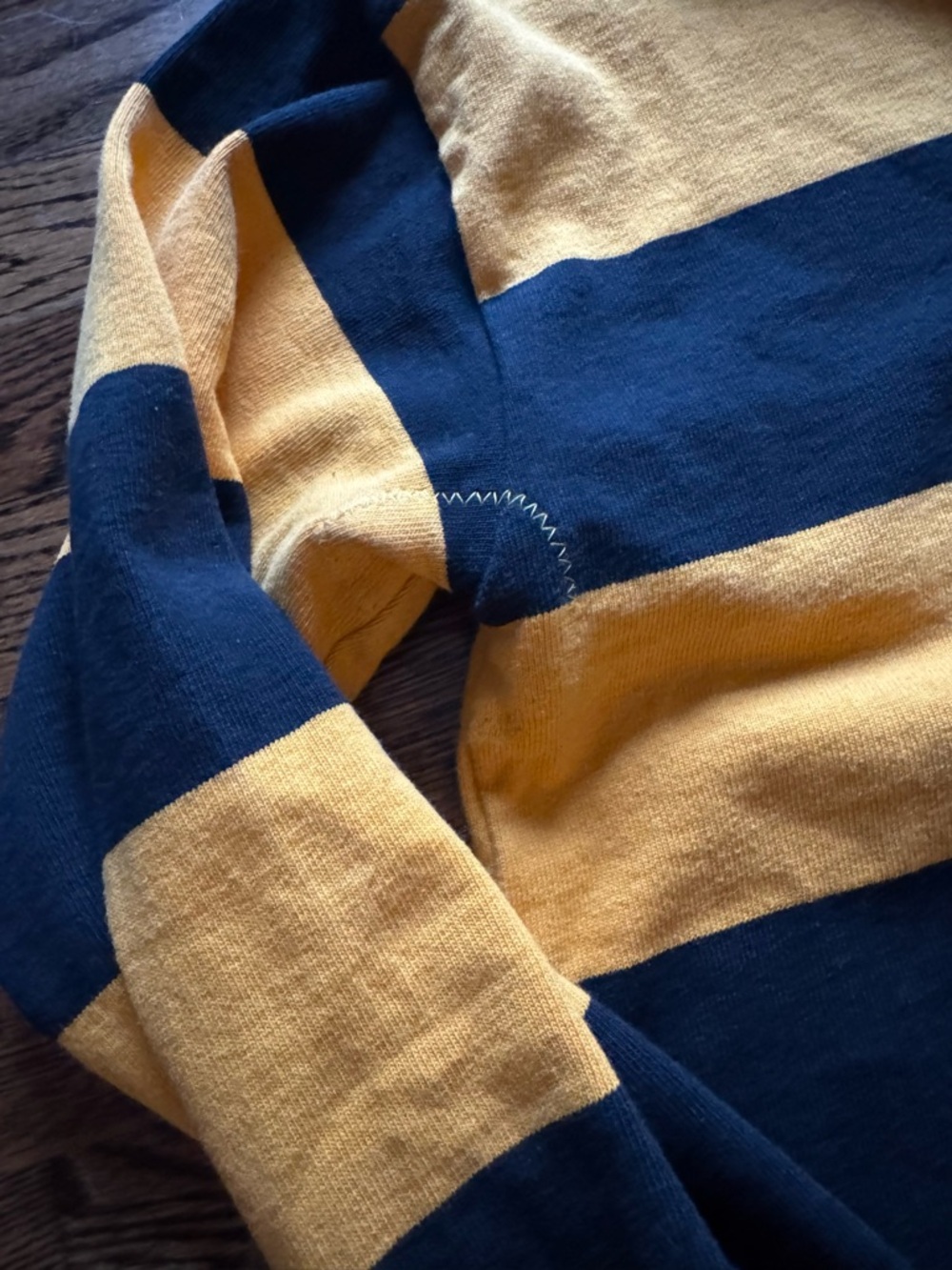 AppState Black and Gold Striped Rugby Polo - Picture 2 of 7